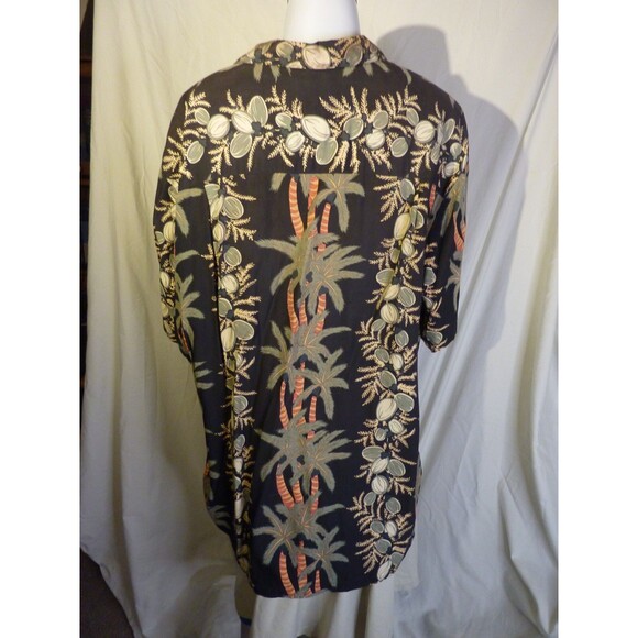 Diamond Head Shirt-Made in Hawaii-Blue-Trees & Coconut Design-Pocket-sz XXL - Picture 2 of 3